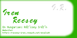 iren recsey business card